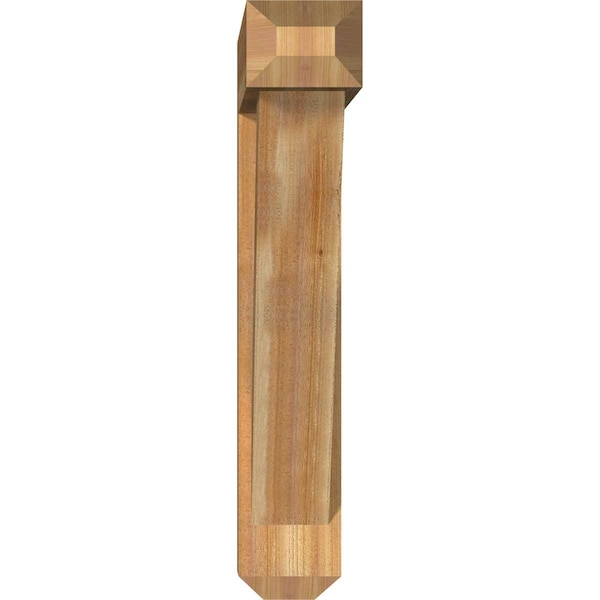 Traditional Craftsman Rough Sawn Bracket W/ Offset Brace, Western Red Cedar, 8W X 38D X 44H